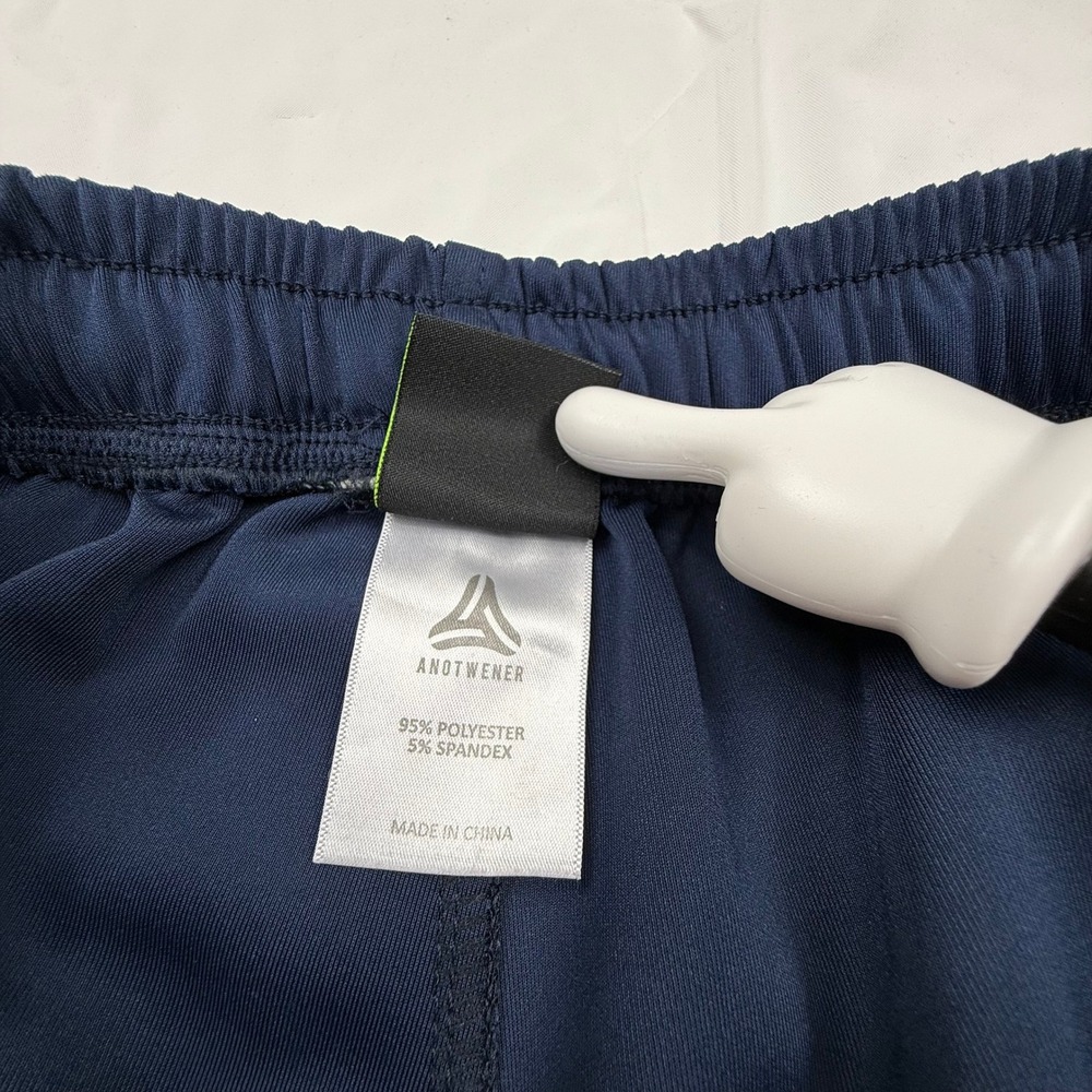 Anotwener Mens Track Pants Navy Blue Red Side Stripe Zipper Pockets 2XL - Picture 4 of 8